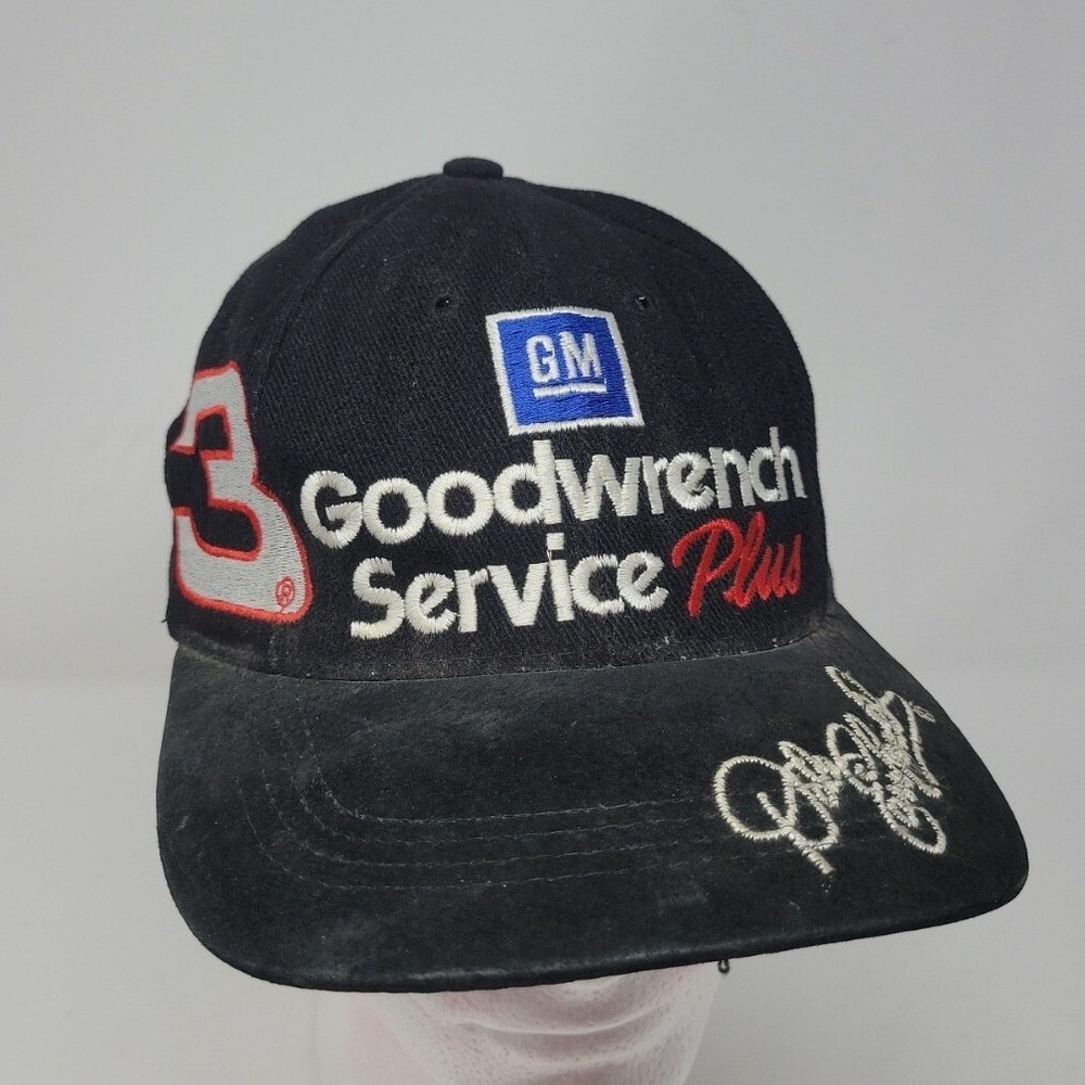Vintage Dale Earnhardt GM Goodwrench NASCAR Hat Chase Authentics Leather‎ Strap